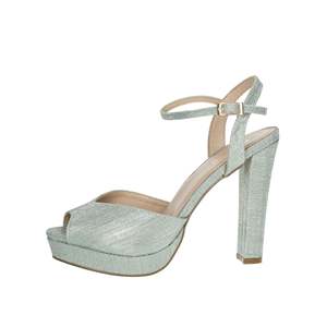 Menbur Sandale à talons pour femme 24160 avec bride à la cheville et plateforme argentée - Product Image 1