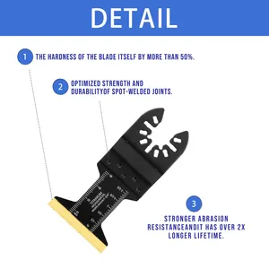 15 lames de scie oscillante de 9 cm, revêtement titane, à dégagement rapide, accessoires multi-outils pour la découpe du métal, du bois et des clous - Product Image 6