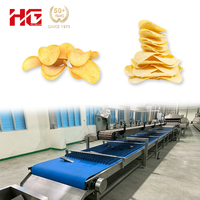 Ligne de production de chips de pommes de terre entièrement automatique HG, 250 kg/h, friteuse en acier inoxydable 304, stérilisateur alimentaire, transformation de snacks