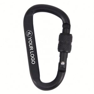 Mosquetones de Seguridad con Gancho de Resorte y Cierre de Rosca, en Forma de D, de Aluminio, con Logotipo Personalizado, para Regalos Promocionales - Product Image 1