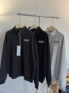 طقم بدلة رياضية شتوية بسحاب نصفي، قطن خالص، للجنسين، بدلة جري أنيقة، طقم من قطعتين - Product Image 3