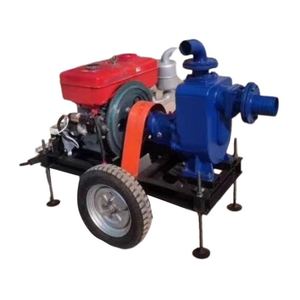 Bomba de Riego Agrícola Diésel Móvil con Remolque, Bomba Centrífuga Autocebante de Alta Presión para Aguas Residuales - Product Image 1