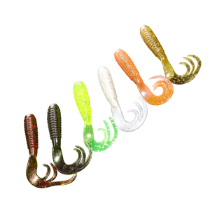 Leurre souple en silicone Curly Kicker Tail, emballage personnalisé, stock, inventaire d'usine, appâts de pêche souples en PVC CTF60 - Product Image 1