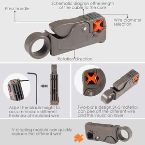 Herramienta de crimpado de alambre de acero inoxidable con mango de agarre suave y matriz ajustable para aplicaciones de crimpado industrial de calibre 16 AWG - Product Image 4