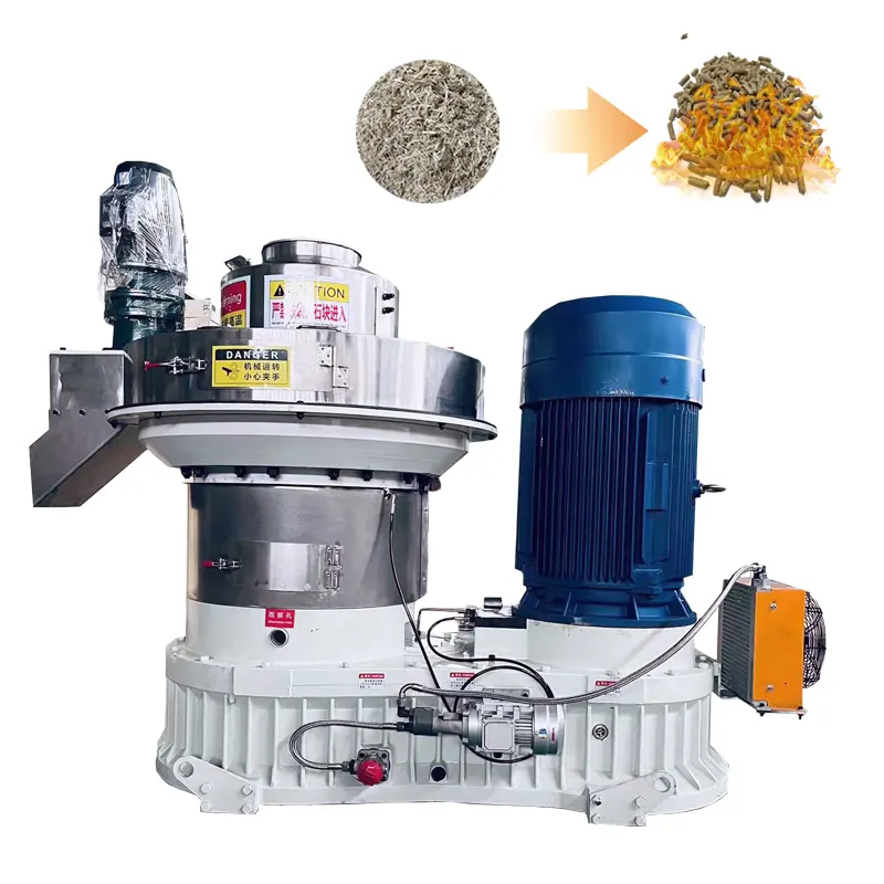Novo Granulador Automático de Biomassa para Processamento de Casca de Arroz com Motor Gearbox PLCTM para Uso Doméstico