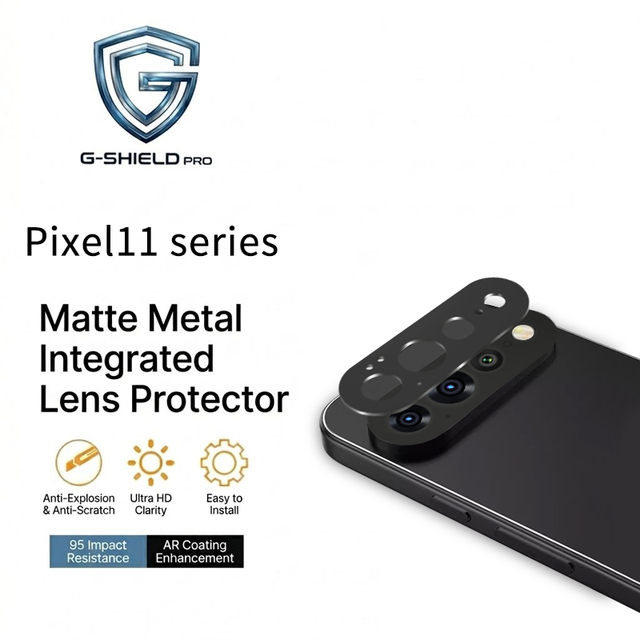 Frosted Metal Integrated Camera Lens Protector for Google Pixel 11 11 Pro 11 Pro XL One Piece Metal Ring Shield Film