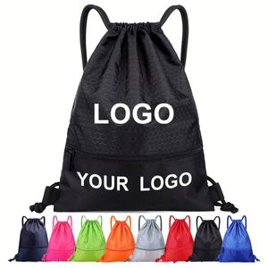 Wholesale Custom <b>Drawstring</b> Bags with Logo Nylon Outdoor Sports <b>Backpack</b> Draw String - Product Image 1