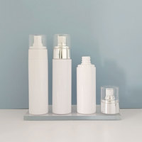 Bouteilles de pulvérisation vides en plastique Pet blanc rond, cosmétiques à brume Fine avec dessus en or et argent, 100ml, 120ml, 150ml, en Stock