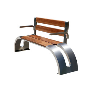 Tehran <b>Bench</b> Outdoor <b>Wood</b> And Steel Patio <b>Bench</b> Durable For Parks And Gardens - Product Image 1