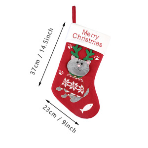 DAMAI Soft Plush Pet Dog <b>Cat</b> Christmas Stocking Embroidered Good Dog Good Kitty Xmas Candy Gift Bag for Home Fireplace Decor - Product Image 6
