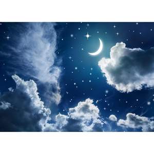 Décoration murale nouveau-né douche fête d'anniversaire Art Portrait Photoshoot bleu ciel étoilé fond 7x5ft lune toile de fond - Product Image 6