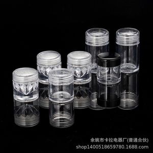 Transparent Cylinder <b>Plastic</b> <b>Jar</b> With Black Lid 3G 5G Loose Powder Container Cosmetic PETG Injection Molding - Product Image 3
