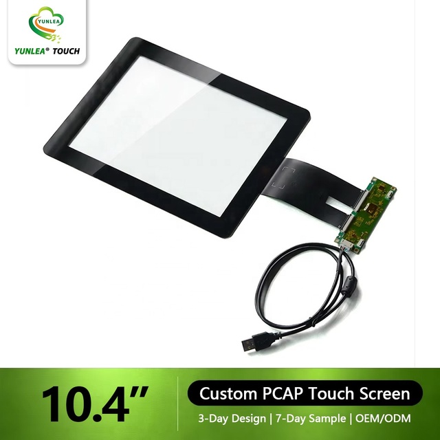 Custom 10.4 Inch Touchscreen CTP Waterproof Glove Stylus Touch Panel AG AR AF Glass Projected Capacitive Multi Touch Screen