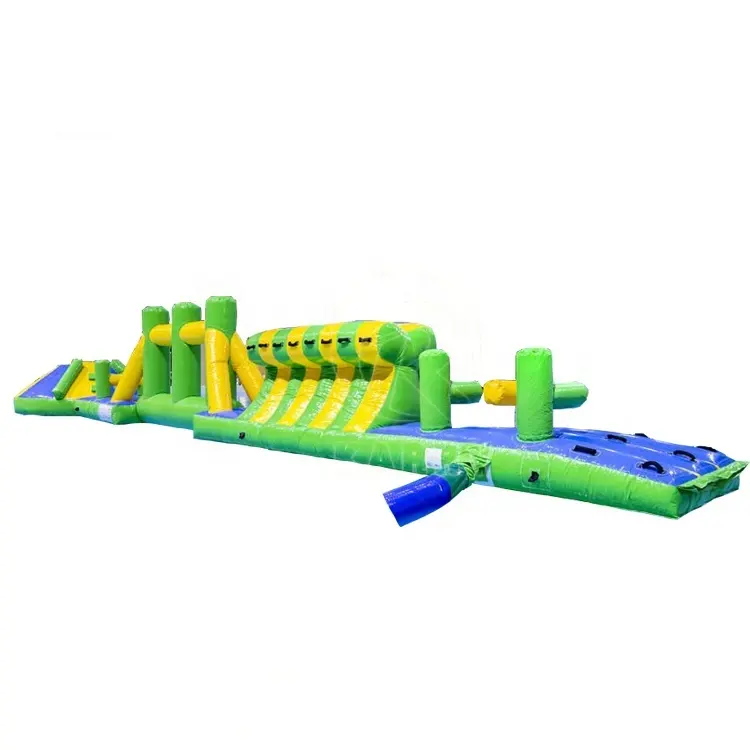 Erstaunliche Pool Schlauchboote 16m Aqua Run Parcours Hindernis heraus fordernde Spiele Wasserpark beste Qualität PVC Luft Wasserspiele