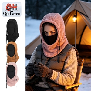 Thermische bivakmuts voor koud weer, geïntegreerde nekwikkel, zacht fleece gevoerd, winddicht gezichtsmasker voor skiën en wielrennen - Product Image 1