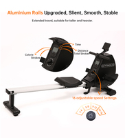 Máquina de Remo Magnética Plegable Moderna, Silenciosa, para Ejercicio en Casa o Gimnasio, con Soporte para Tablet