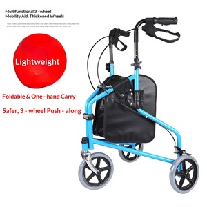 Foldable 3-Wheel Mobility Shopping Trolley with Brakes for Elderly Rehabilitation & Walking Assistance - Product Image 4