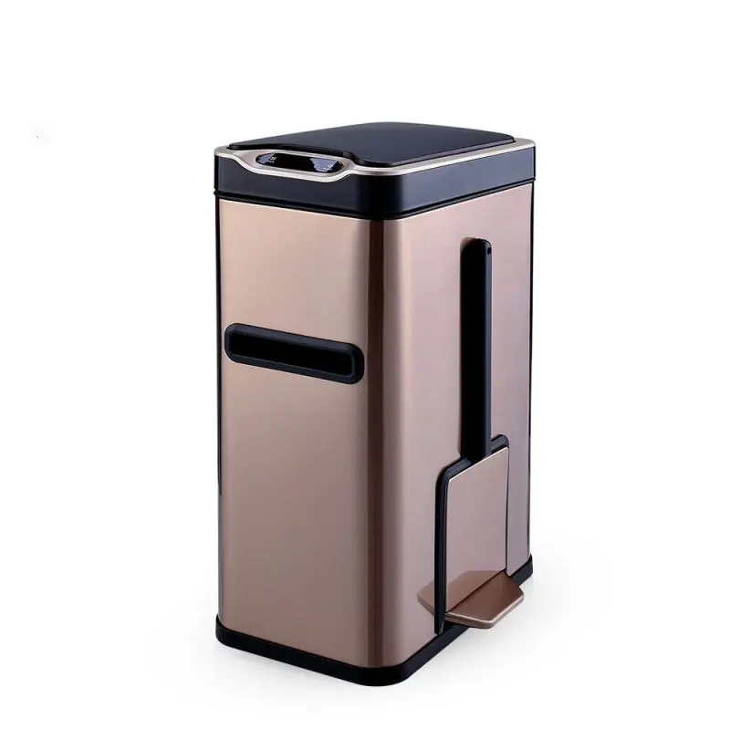 high tech trash cans Stainless steel trash can European style mini trash bin Special for toilet waste bin