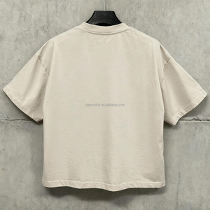 T-shirt Vintage Boxy surdimensionné personnalisé surdimensionné printemps coton trou chemise Streetwear goutte épaule vierge en détresse T-shirt - Product Image 2