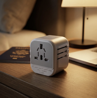 Estación de Carga Inalámbrica 3 en 1 con Carga Rápida PD de 12 W, Diseño Plegable Tipo C, Adaptador de Viaje Universal para Enchufes de EE. UU./Reino Unido/UE/Australia