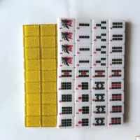 Tuiles de Mahjong en Cristal Doré Fournies par l'Usine, Vente en Gros, Pièces en Acrylique Polies à la Main, Dos Scintillant, Ensemble Complet pour Jeu de Table