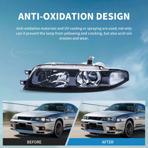 ไฟหน้า LED แบบโบราณสำหรับ R33 Skyline ซีรีส์ 1 และ ซีรีส์ 3 (ไม่ใช่สำหรับ GTR) GTS GTST <span class=keywords><strong>GTT</strong></span> R33 ไฟหน้าแบบ OE รุ่นก่อนปรับโฉม ปี 1993-1996 - Product Image 3