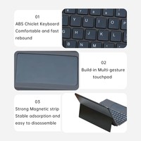 Keyboard game nirkabel lampu latar RGB Pro 9, papan ketik proyeksi mekanis 2025 untuk Microsoft Surface Pro 11 13 inci untuk Windows