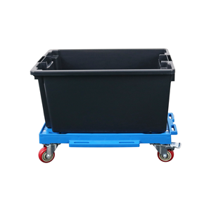 Plateforme JOIN Industrial Blue Turtle <span class=keywords><strong>D</strong></span> avec 2 roues pivotantes et 2 roues à frein pour charges lourdes, caisse - Product Image 3