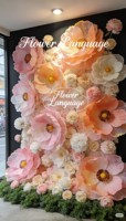 Kunstbloemen etalage grote strik bloemendecoratie lente roze strik commerciële etalage populaire social media check-ins