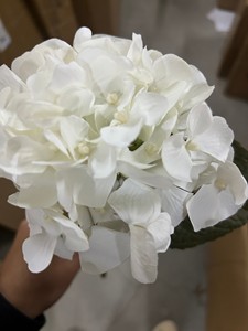 高品质小型乳胶短绣球花人造真触感白色绣球花出售 - Product Image 4