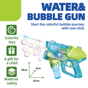 Lucky Toys <span class=keywords><strong>2</strong></span> en 1 pistolet à eau pistolet à bulles lumières électriques été en plein air plage fête jouet soufflant des bulles et tir jouet à eau - Product Image 2
