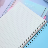 Carnet spirale B5, 124 feuilles, 80 g/m², couverture PP, séparateurs à sangle, dégradé holographique, 4 motifs, papeterie étudiante, vente en gros