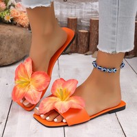 Sandal Datar DH88 Modis Cantik Berbunga Seksi 2026 Produk Baru Ukuran Besar 35-44 Penjualan Langsung Pabrik