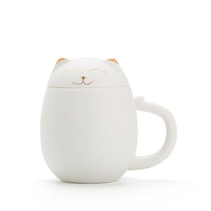 Taza de cerámica de lujo con tapa para gato, taza con cuchara para leche, café y té - Product Image 2