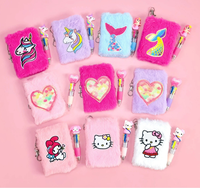 Carnet de notes de haute qualité avec couverture en tissu peluche personnalisée, broderie, planificateur, bloc-notes avec stylo dans un coffret cadeau pour la promotion