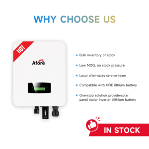 Afor 6KW DC TO AC อินเวอร์เตอร์จัดเก็บข้อมูลไฮบริดสเตอร์พลังงานแสงอาทิตย์เฟสเดียวพร้อมแบตเตอรี่ลิเธียมแรงดันไฟฟ้าต่ำสำหรับระบบพลังงาน - Product Image 2