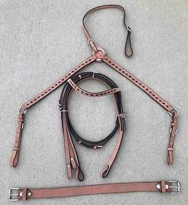 Ensemble de collier de poitrine en cuir de vachette de qualité supérieure Western Headstall Horse Tack léger pour l'équitation Trending Designs pour la saison - Product Image 3