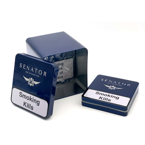 Hộp thiếc đựng thuốc hình chữ nhật, chất liệu thiếc thực phẩm, nhỏ gọn, tiện dụng, dùng để đựng thuốc lá, thuốc lào, có nắp đậy bản lề. - Product Image 1