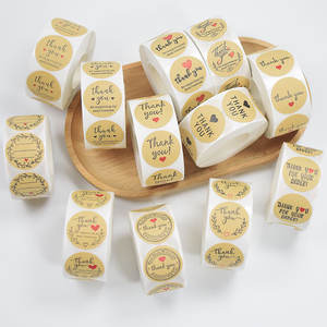 Pegatinas Redondas de Agradecimiento al por Mayor, 2.5cm, 500 Unidades, Pegatinas Hechas a Mano para Álbumes de Recortes, Etiquetas de Sellado, Decoración Floral para Regalos de Boda - Product Image 1