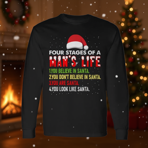 Camiseta de manga larga Four Stages Of A Man Life Santa Christmas - Product Image 3