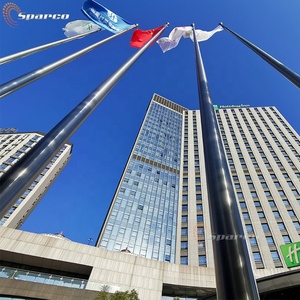 Customized 6-100M Aluminum/Stainless Steel Flag Pole Time Tested 8 Meters Round Tapered Stainless Steel 316L <strong>Flagpole</strong> Install - Product Image 2