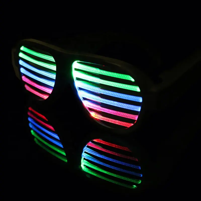 Shutter Flashing Sunglasses Light Up Glasses LED Neon Rave Glasses Glow in the Dark Party Favors Halloween Party Eyeglasses