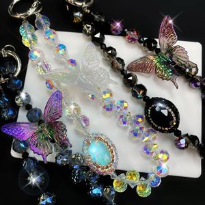 Correas de Muñeca con Cristales de Imitación Estilo Y2K para Teléfonos Móviles, Correas con Llavero, Correa de Teléfono Celular con Cuentas de Mariposa - Product Image 2