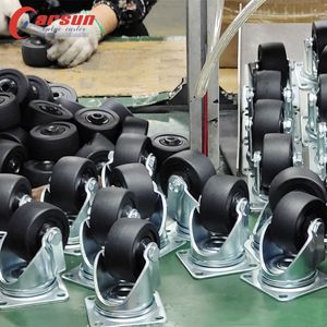 Roulettes industrielles à plateau en nylon robuste de 3 pouces, pivotantes, à faible gravité, en acier noir, personnalisables OEM, avec roulement à billes - Product Image 4