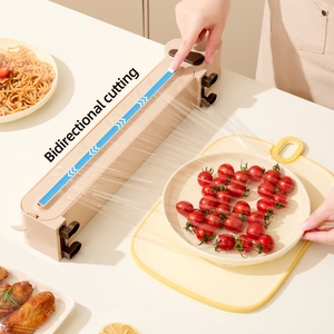 Professional Cartoon Plastic Adhesive Film Cutter Magnetic Refrigerator Foil Divider <b>Sliding</b> Knife for Kitchen Cutting Box - Product Image 1