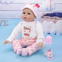 Poupée Bébé Reborn Réaliste en Silicone Faite à la Main de 22 Pouces, Matériau Silicone, Mignonne et Réaliste, Idéale pour les Jouets d'Enfants - Vente Chaude