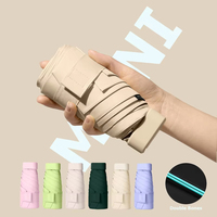 Mini parapluie anti-UV, résistant au vent et à la pluie, compact, portable, pour femmes et filles, idéal pour les voyages, les affaires, cadeau, vente en gros, OEM, usine chinoise