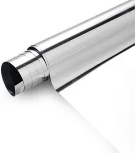 60Inch X 100ft One Way Vision Zilver Chroom Spiegel Venster Tint Huis Commerciële Raamfolie 2 Laags Voor Privacy Warmte Cut