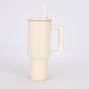 <b>Travel</b> Car H5.0 Handle <b>Mug</b> 40oz Double Wall Insulated Tumbler Lid Straw Anti-Slip ODM Custom Brand - Product Image 3