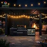 Cuisine modulaire classique américaine JOYEDA pour extérieur avec évier en acier inoxydable, design étanche, application pour centre commercial